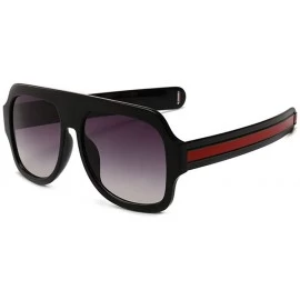 Square Retro Oversized Square Sunglasses for Women with Flat Lens - Black Grey - C718TSHT7RN $17.54