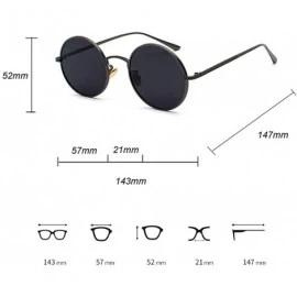 Round Women Sunglasses Round Metal Frame Vintage Retro Glasses Sun for Men Unisex Gift - Full Black - CR18GR08RZ5 $10.47