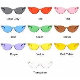 Rimless Fashion Sunglasses Women Ladies Red Yellow Cat Eye Sun Glasses Female Driving Shades UV400 Feminino - Red - CV198ZMH5...