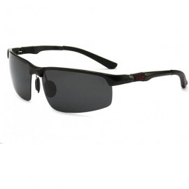 Oval Glasses driving sunglasses aluminum magnesium polarized sunglasses men's sports glasses - Tea-tea - CZ190MM6ACY $34.62