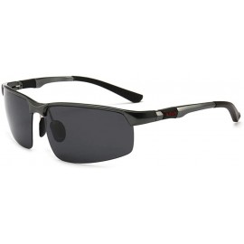Oval Glasses driving sunglasses aluminum magnesium polarized sunglasses men's sports glasses - Tea-tea - CZ190MM6ACY $34.62