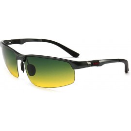 Oval Glasses driving sunglasses aluminum magnesium polarized sunglasses men's sports glasses - Tea-tea - CZ190MM6ACY $34.62