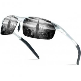 Sport Men's Polarized Sunglasses Aluminum Magnesium Frame Sports Sunglasses for Men UV400 Mirrored Lens - CI18RY8UDZW $44.41