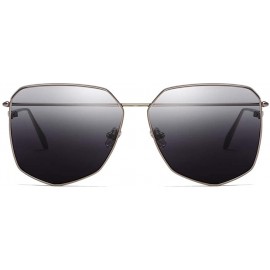 Oval Unisex Sunglasses Retro Black Grey Drive Holiday Oval Non-Polarized UV400 - White Grey - C218R6XTSQI $7.74