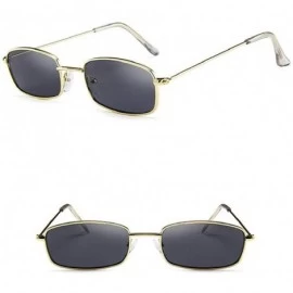 Rectangular Vintage Glasses Women Man Square Shades Small Rectangular Frame Sunglasses - E - C718RAW0RYH $8.30