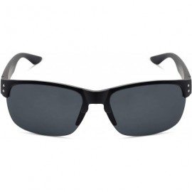 Sport Polarized Sunglasses for Men Women Golfing Driving 8021 - Black/Grey - CH18TNARIYN $9.94