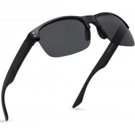 Sport Polarized Sunglasses for Men Women Golfing Driving 8021 - Black/Grey - CH18TNARIYN $9.94
