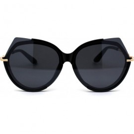 Butterfly Womens Chic Octagonal Shape Exposed Lens Butterfly Sunglasses - Black Gold Black - C01969Z2383 $27.12