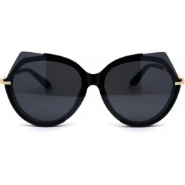 Butterfly Womens Chic Octagonal Shape Exposed Lens Butterfly Sunglasses - Black Gold Black - C01969Z2383 $24.24