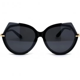 Butterfly Womens Chic Octagonal Shape Exposed Lens Butterfly Sunglasses - Black Gold Black - C01969Z2383 $15.95