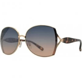 Butterfly Womens Fashion Classic Butterfly Sunglasses - UV 400 Protection - Tortoise + Blue Pink - CT194QS200Y $24.09