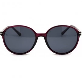 Butterfly Polarized Womens Designer Style Plastic Round Butterfly Sunglasses - Purple Solid Black - CJ18Y7LQLN9 $22.36