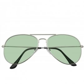 Aviator Sunglasses Mens Womens Retro Color Tinted Lens Aviator Sunglasses - Green - CY18WG0QACD $7.72