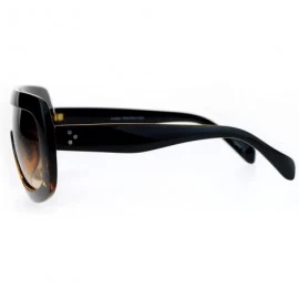 Shield Futuristic Robotic Thick Plastic Shield Runway Sunglasses - Black Tortoise - C012N6KPEDE $11.05