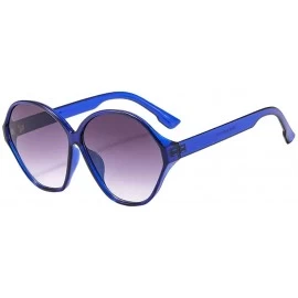 Oval UV Protection Sunglasses for Women Men Full rim frame Round Plastic Lens and Frame Sunglass - B - CR1902Y0955 $11.39
