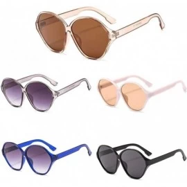 Oval UV Protection Sunglasses for Women Men Full rim frame Round Plastic Lens and Frame Sunglass - B - CR1902Y0955 $11.39