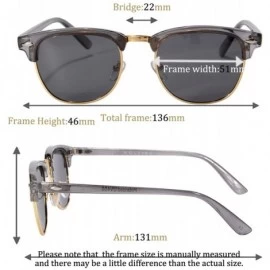 Square Wooden Fashion Sunglasses Polarized Sun Protection Half Rim Sunglasses for Women - 5862 - Demi - C5194HNW5S7 $10.89