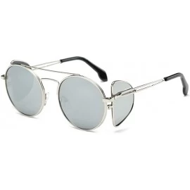 Round Women's Personality Style Four Lens Sunglasses Steampunk Round Vintage UV Protection Large Size Sun Glasses - CZ18TDZ26...