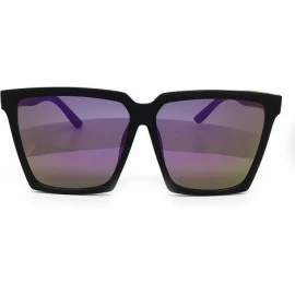 Oversized 7240-1 Premium Oversized XXL Square Flat Mirrored Sunglasses - Purple - CA18OT8U0CN $16.74