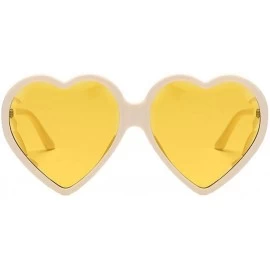Square Heart Shape Sunglasses Big Frame Sunglasses Eyewear Retro Unisex Fashion Vintage Sunglasses (C) - C - CA18R3XNE7D $10.49
