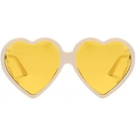 Square Heart Shape Sunglasses Big Frame Sunglasses Eyewear Retro Unisex Fashion Vintage Sunglasses (C) - C - CA18R3XNE7D $18.54