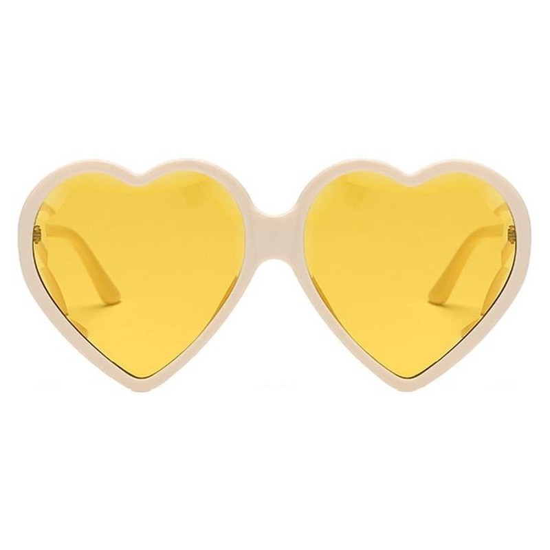 Square Heart Shape Sunglasses Big Frame Sunglasses Eyewear Retro Unisex Fashion Vintage Sunglasses (C) - C - CA18R3XNE7D $10.49