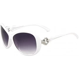 Oval Women Fashion Oval Shape UV400 Framed Sunglasses Sunglasses - White - C71993SMRDR $15.66