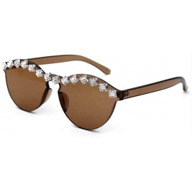 Cat Eye Diamond Sunglasses Rhinestone Eyeglasses Transparent - 9 - CZ198EWI36T $50.01