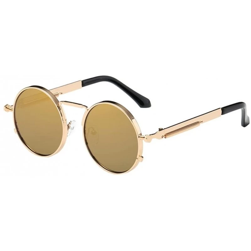 Rimless Women Men Fashion Unisex Shades Circular Sunglasses Integrated UV Glasses - C - CZ18D40UCLZ $10.88