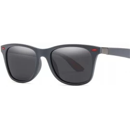 Semi-rimless Fashion Square Ladies Polarizing Sunglasses Men's Glasses Retro Driving Sunglasses - C5 - CG194OEKH8Q $24.88