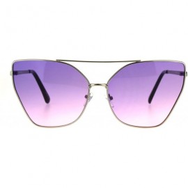 Butterfly Womens Oversized Fashion Sunglasses Square Butterfly Metal Frame Ombre Lens - Silver (Purple Pink) - CN186NNU64Y $2...