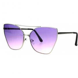 Butterfly Womens Oversized Fashion Sunglasses Square Butterfly Metal Frame Ombre Lens - Silver (Purple Pink) - CN186NNU64Y $9.51