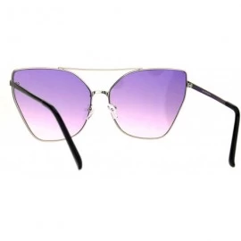 Butterfly Womens Oversized Fashion Sunglasses Square Butterfly Metal Frame Ombre Lens - Silver (Purple Pink) - CN186NNU64Y $9.51