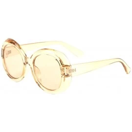 Round Retro Thick Frame Round Crystal Color Sunglasses - Orange - CU197UTHS4M $13.38