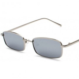Square Sunglasses Women Vintage Metal Frame Eyewear Modern UV400 Ultra Light - Silver B5 - CD18DL3AGRY $19.81