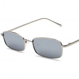 Square Sunglasses Women Vintage Metal Frame Eyewear Modern UV400 Ultra Light - Silver B5 - CD18DL3AGRY $17.05