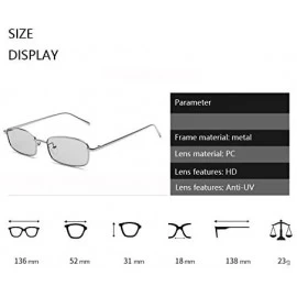 Square Sunglasses Women Vintage Metal Frame Eyewear Modern UV400 Ultra Light - Silver B5 - CD18DL3AGRY $9.45