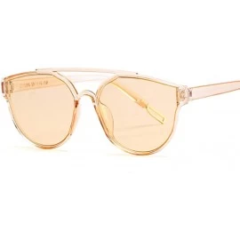 Cat Eye Vintage Sliver Cat Eye Sunglasses Women Fashion Cateye Sun Glasses Female Shades UV400 - Brown - C118U55ZLQN $18.37