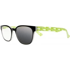 Square Transition Photochromi Check Pattern Square Nerd Reading Glasses UV400 Sunglasses - Green - CJ18CLU47UY $34.31