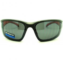 Sport Mens Biker Shatterproof Warp Around Plastic Sports Sunglasses - Grey Black Orange - CN11LZBDXNL $10.12