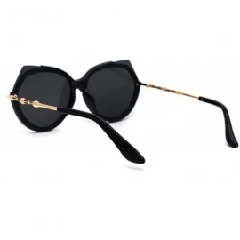 Butterfly Womens Chic Octagonal Shape Exposed Lens Butterfly Sunglasses - Black Gold Black - C01969Z2383 $24.24