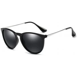 Round Classic Pilot Sunglasses Polarized Men Women Vintage Driving UV400 Lens Protection Sun glasses - Black - CD197ET976O $1...