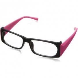 Square Color Frame Square Sunglasses - Black & Dark Pink - C411KWO6I6L $21.07