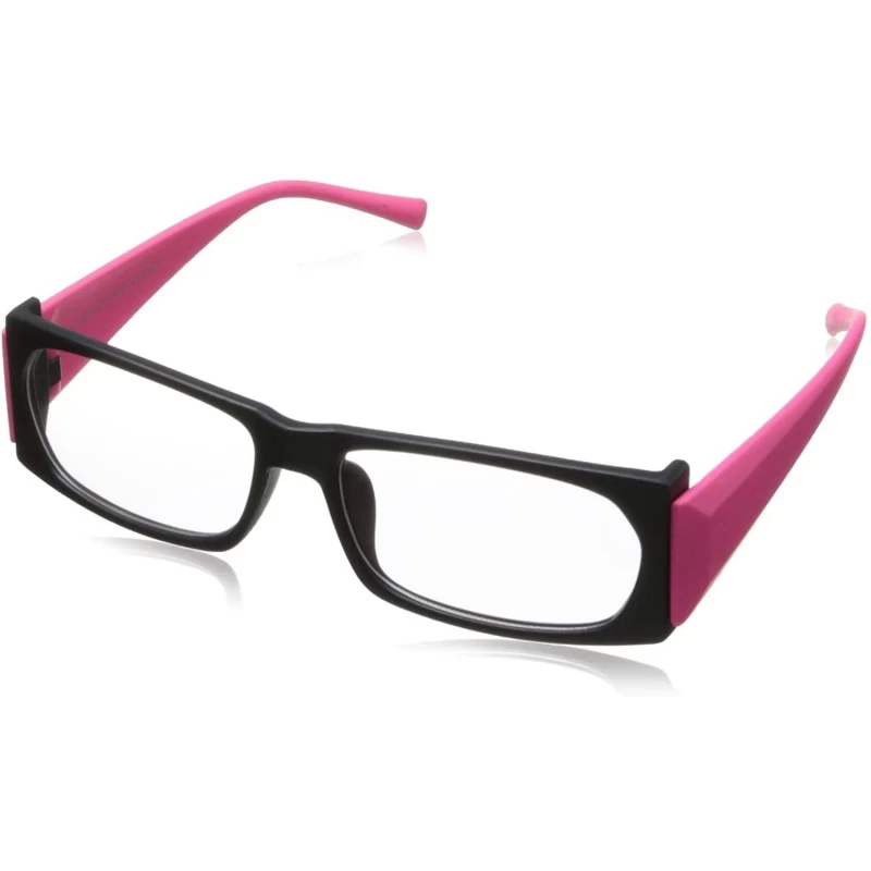 Square Color Frame Square Sunglasses - Black & Dark Pink - C411KWO6I6L $13.31