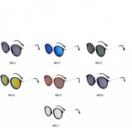 Square 2018 New Arrival Round Sunglasses Retro Men Women Er Vintage Coating Mirrored Oculos De Sol UV400 - CU199CG9AXZ $14.35