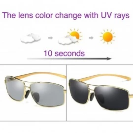 Rectangular Lightweight Rectangular Polarized Dark Lens Sunglasses 100% UV protection - Gold Frame Gray Lens - C218QMQLSTO $1...