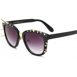 Shield Steampunk Sunglasses Women Brand Designer Vintage Shades Retro Steam Punk 97262Y - Black - C2184X8QH5Y $25.76
