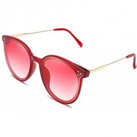 Oversized Fashion Design Oversized Round Women Sunglasses UV400 B2463 - Red - CD18M9D962O $13.40