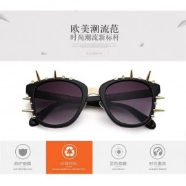 Shield Steampunk Sunglasses Women Brand Designer Vintage Shades Retro Steam Punk 97262Y - Black - C2184X8QH5Y $25.43