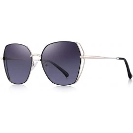 Square DESIGN Women Square Polarized Sunglasses Luxury Ladies Fashion C01 Black Gray - C01 Black Gray - CH18XE9L9GA $26.82